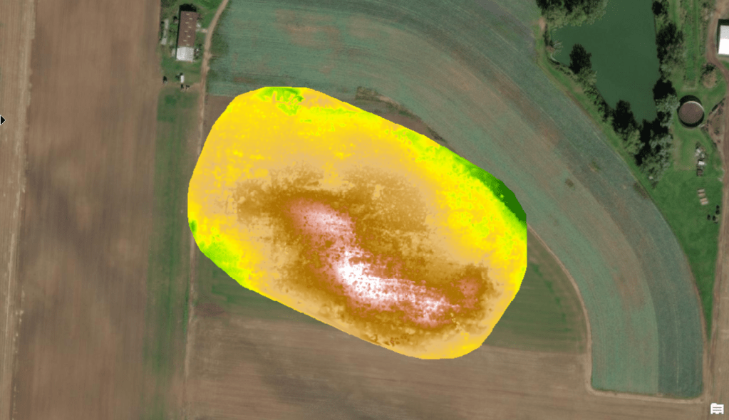 The UAV dem over the  esri basemap image