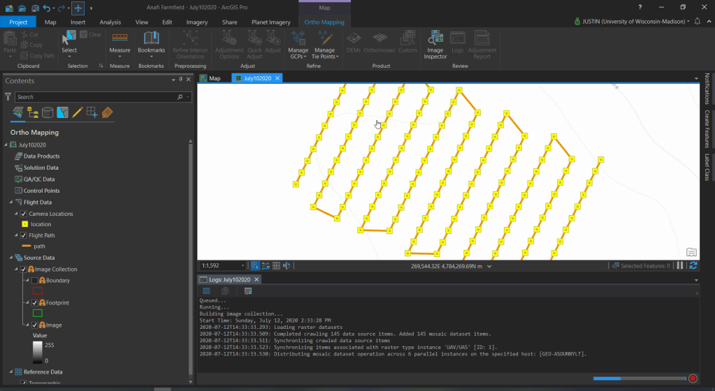 First screen of the Orthomapper Workspace 