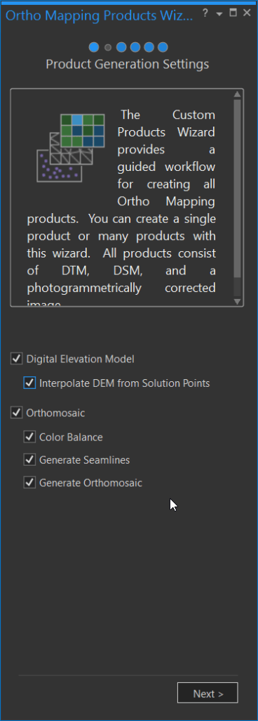 Product workflow opening screen