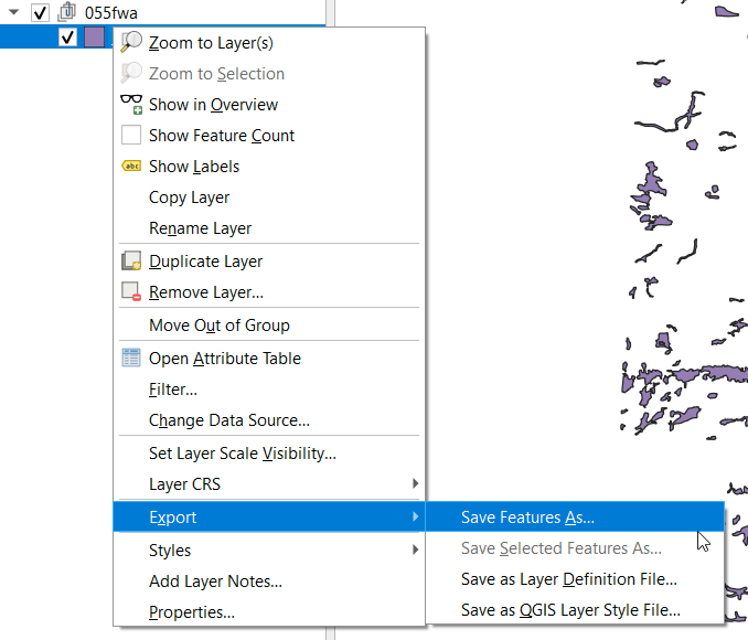 Where to find the Export options